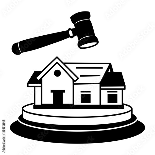 A drawing style illustration representing an auction
