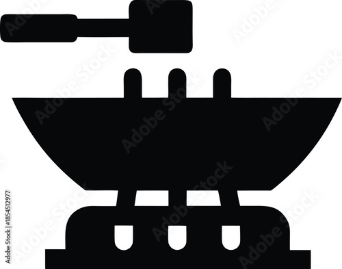 electric wok silhouette vector illustration on transparent background