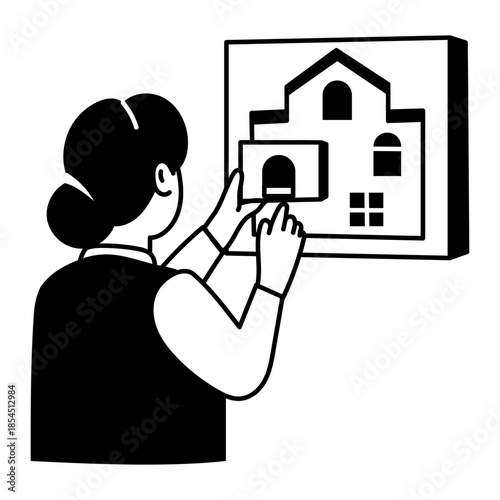 A hand drawn style illustration showing a property visit
