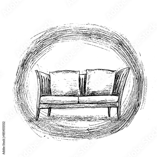 Obraz na płótnie Sketch Illustration black and white