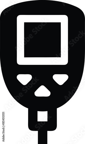glucose meter silhouette vector illustration on transparent background
