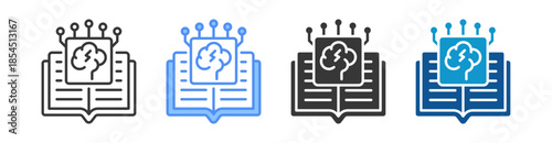 Machine Learning Icon Set Multiple Style Collection
