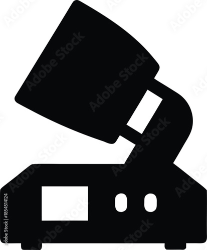 red light therapy device silhouette vector illustration on transparent background