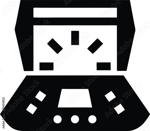 red light therapy device silhouette vector illustration on transparent background