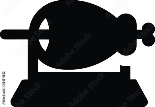 rotisserie oven silhouette vector illustration on transparent background