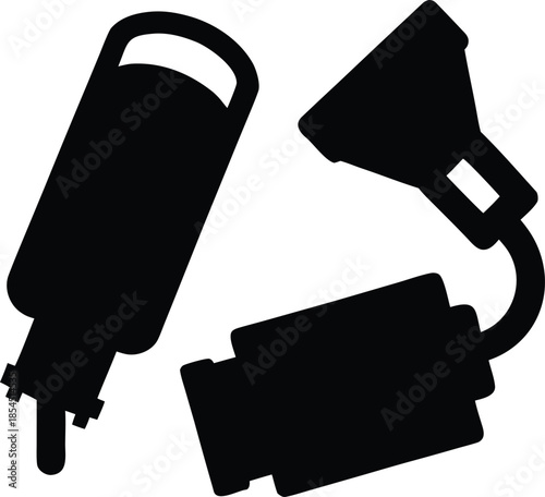 travel portable appliances silhouette vector illustration on transparent background