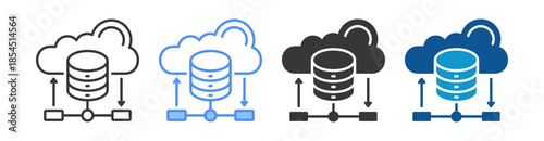 Database Server Icon Set Multiple Style Collection