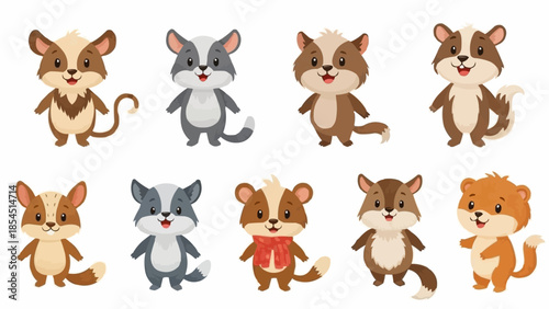 Cartoon Hamster Characters in Various Poses.