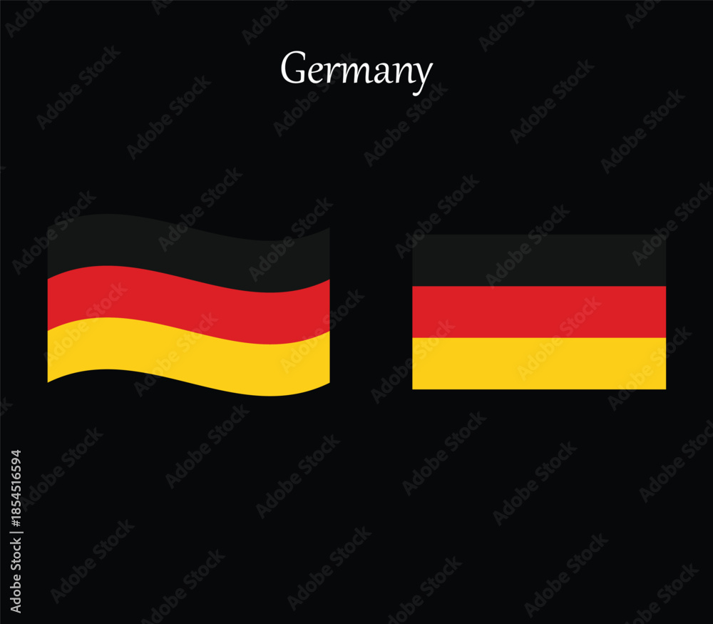 Obraz premium German flag waving and static flag