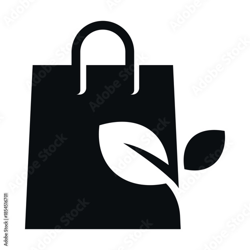 Vector icon of eco friendly packaging with a leaf design suggesting sustainability and environmental care in daily products