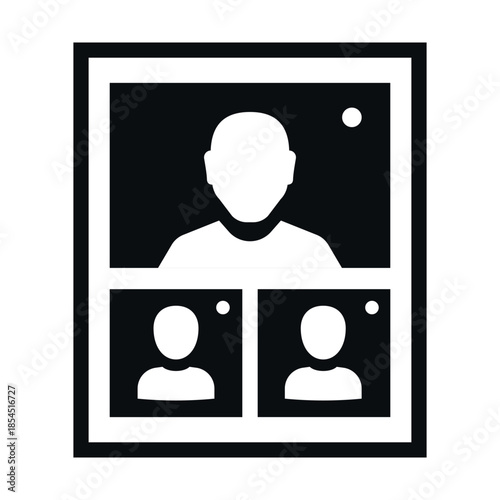 An online conference icon showing the profiles of video call participants