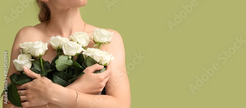 Beautiful woman with white ...
