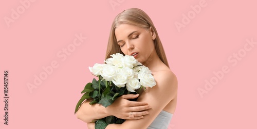 Beautiful blonde woman with...