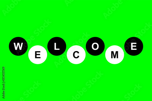 icon welcome with green screen background template vector design