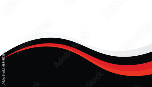 Vector black red curved banner background, eps10