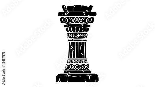 greek column isolated on white