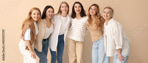 Beautiful hugging women on ...