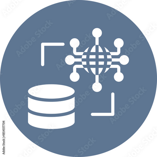 Global server icon for data base network, business, website, application, printing, document, poster design, etc
