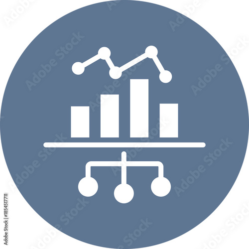 Data analytics icon for data base network, business, website, application, printing, document, poster design, etc