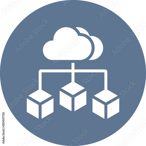 Cloud structure icon for data base network, business, website, application, printing, document, poster design, etc