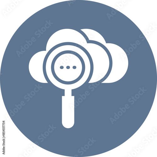 Cloud search icon for data base network, business, website, application, printing, document, poster design, etc