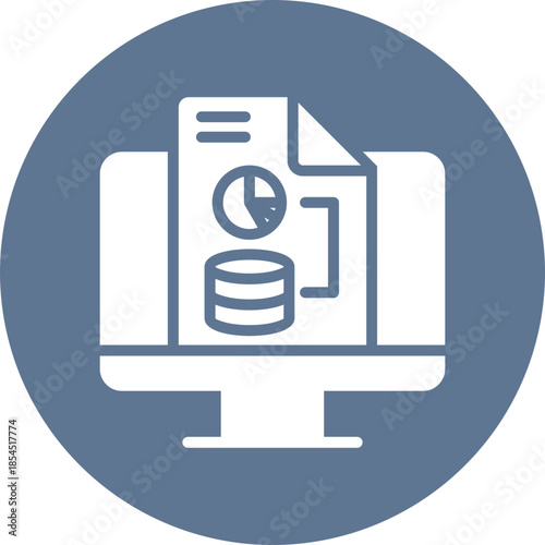 Server report icon for data base network, business, website, application, printing, document, poster design, etc