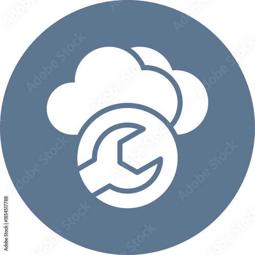 Cloud maintenance icon for data base network, business, website, application, printing, document, poster design, etc