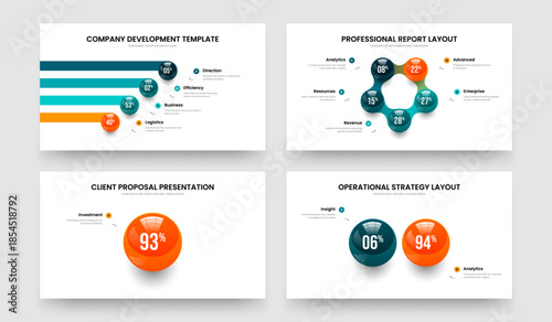 Service Analysis 4 5 1 2 Option Infographic Slideshow Template Bundle. Sales Strategy Four Five One Two Element Diagram Frame Layout Vector Illustration Set.