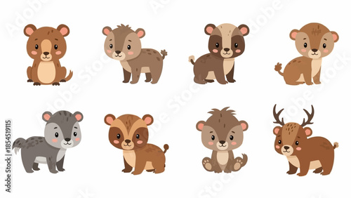 Collection of Cartoon Animal Characters.