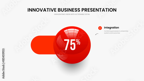 Visual Planning One Option Chart Frame Design. Financial Portfolio 1 Element Diagram Slideshow Template. Company Campaign Slide Layout Vector Illustration.