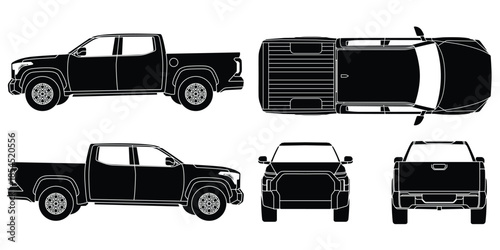 Silhouette car vector SUV Rav4 isolated on white background