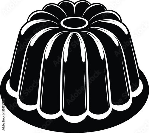 Black silhouette of a canel, a traditional French pastry.