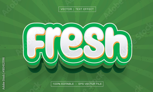 Fresh text effect with green style background