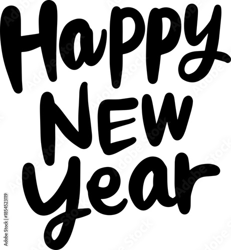 Happy New Year 2026 icon. Unique 2026 logo design template. Festive, dynamic, and fun concept for New Year's Eve, party invitations, celebration. Vector illustration for greeting card, invitation.