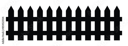 Fence vector. Garden barrier symbol in transparent background.
