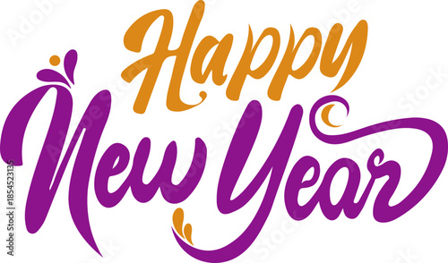 Happy New Year 2026 icon. Unique 2026 logo design template. Festive, dynamic, and fun concept for New Year's Eve, party invitations, celebration. Vector illustration for greeting card, invitation.