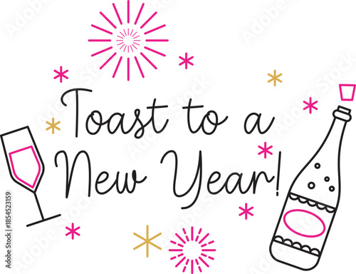 Happy New Year 2026 icon. Unique 2026 logo design template. Festive, dynamic, and fun concept for New Year's Eve, party invitations, celebration. Vector illustration for greeting card, invitation.