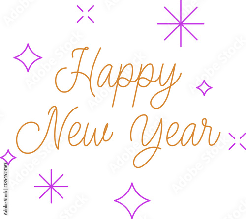 Happy New Year 2026 icon. Unique 2026 logo design template. Festive, dynamic, and fun concept for New Year's Eve, party invitations, celebration. Vector illustration for greeting card, invitation.