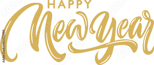 Happy New Year 2026 icon. Unique 2026 logo design template. Festive, dynamic, and fun concept for New Year's Eve, party invitations, celebration. Vector illustration for greeting card, invitation.