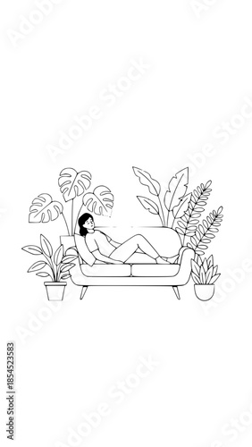 Calm and soothing vector for mental health, self-care, and wellness awareness content