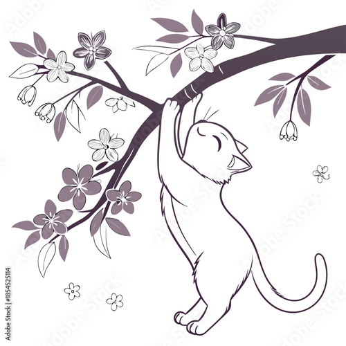 vector illustration of a branch of a tree