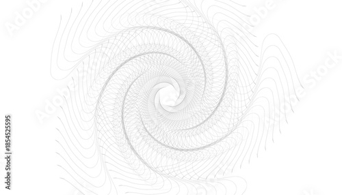 Abstract Spiral Line Vortex on White Background