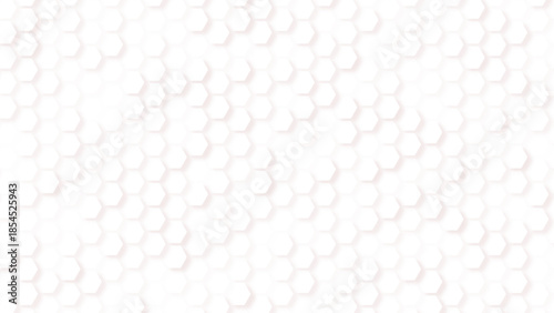 White seamless hexagon pattern, minimal geometric grid, modern honeycomb background, vector illustration
