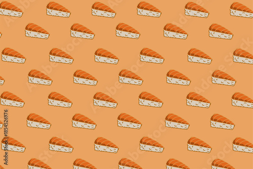 Salmon Nigiri Seamless Pattern Design for Fabric and Packaging Use