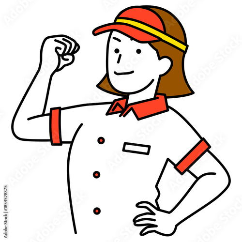 ファストフード店の頼もしい女性店員