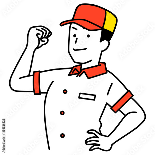 ファストフード店の頼もしい男性店員