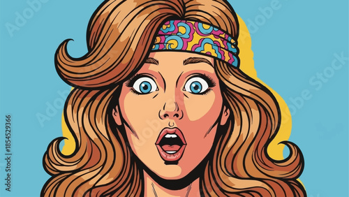 Surprised Woman with Big Eyes and Open Mouth.