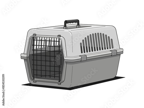 Pet carrier illustration for transporting animals safely and comfortably