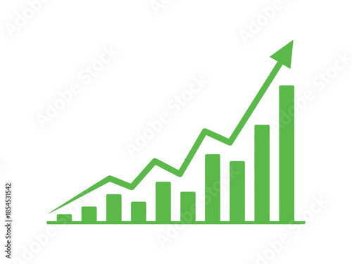 Green Business Growth Chart with Upward Arrow and Bar Graph Free Download Green Business Growth Chart with Upward Arrow and Bar Graph - GFXLoad