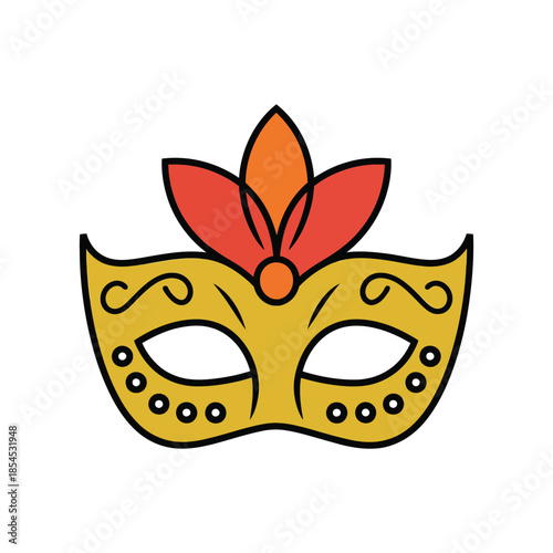Colorful Carnival Mask Illustration Festive Masquerade Design